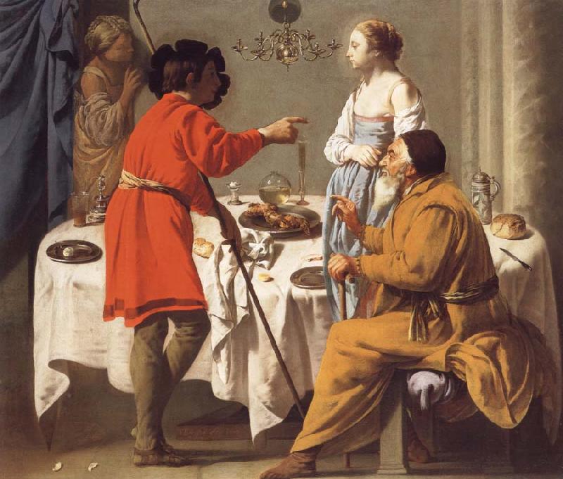 Hendrick the Brugghen Jacob Reproaching Laban for giving Him Leah in Place of Rachel